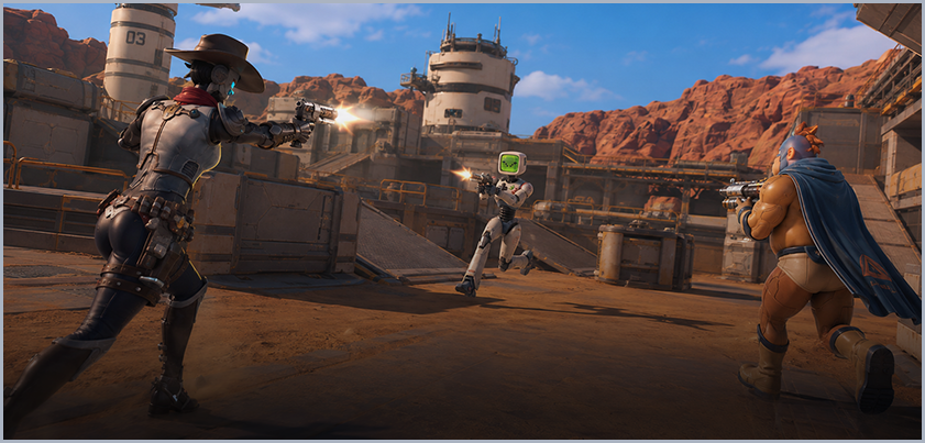 Prime Heroes battling in a three versus three arena
